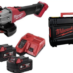 Milwaukee 4933493553 M18 FSAGSVO125X-502X Γωνιακός τροχός ασφαλείας 125 mm με μεταβλητή ταχύτητα 18V 5.0Ah