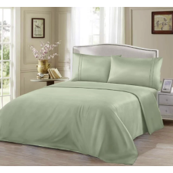 Φυστικι- Σετ Σεντόνια zara-home Υπέρδιπλα Βαμβακοσατέν  