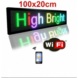 Επιγραφή Κυλιόμενη Πινακίδα LED RGB Πολύχρωμη με WiFi 100x20cm