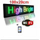 Επιγραφή Κυλιόμενη Πινακίδα LED RGB Πολύχρωμη με WiFi 100x20cm