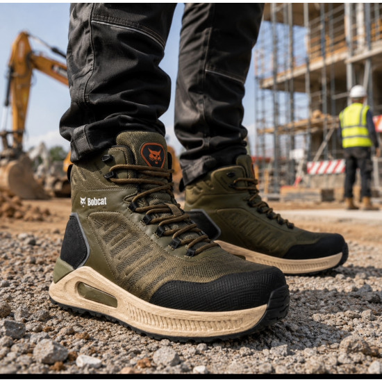 Bobcat Toledo Olive Green Fuel and Oil-Resistant Composite Toe Cap Safety Boots (S3S SR FO)