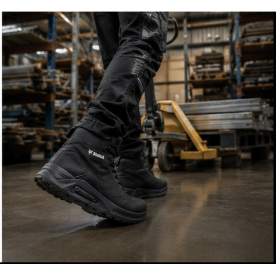 2 ZEYGARIA Bobcat Toledo Black Fuel and Oil-Resistant Composite Toe Cap Safety Boots (S3S SR FO)