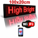 Επιγραφή Κυλιόμενη Πινακίδα LED Κόκκινη με WiFi 100x20cm